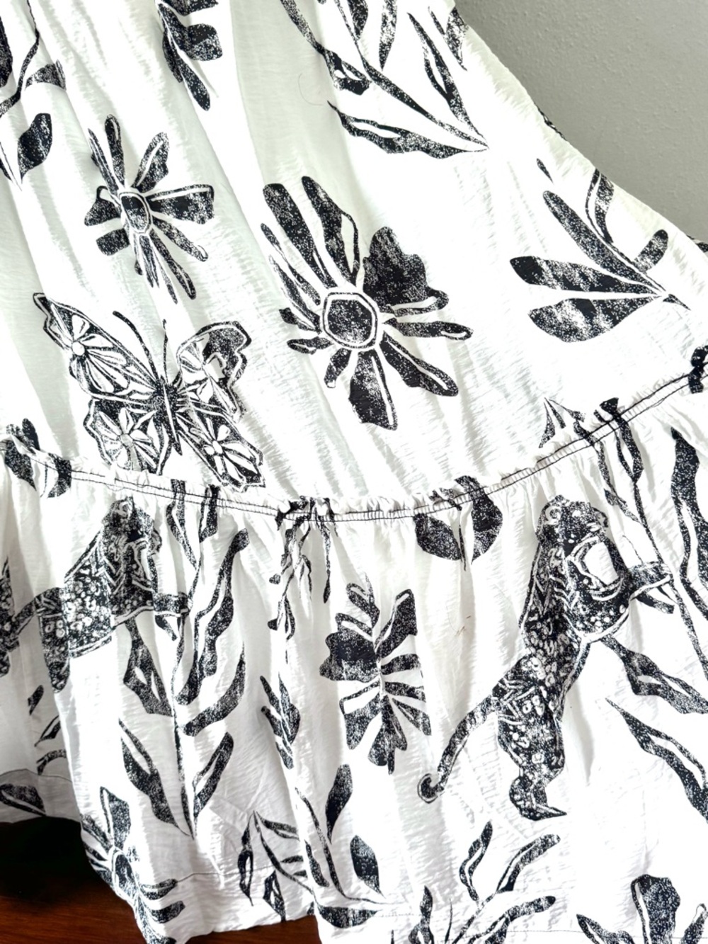 NWT Anthropologie Square-Neck Waistless Hawaiian Tropical Floral Midi Dress - Picture 3 of 15